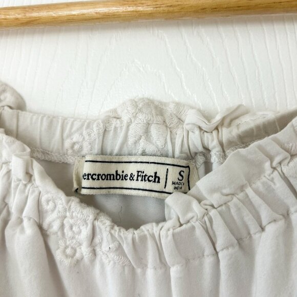 Abercrombie & Fitch White Off-Shoulder Eyelet Embroidered Dress Size Small EUC - Picture 5 of 6